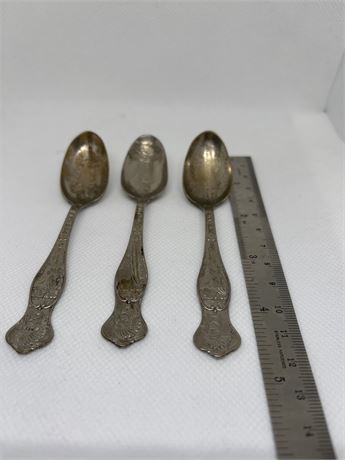 3 Pan Am Silver Plated Spoons