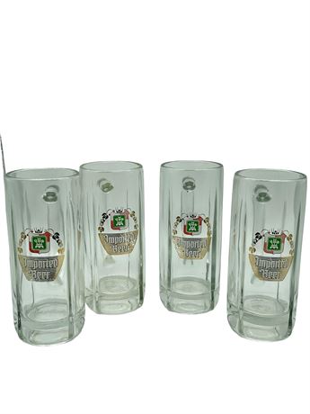 Four Imported Beer Glass Mugs