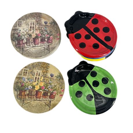 Lot of Modern Stoneware & Ceramic Drink Coasters