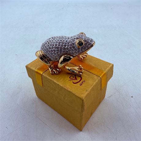 Swarovski Encrusted Frog Trinket Box