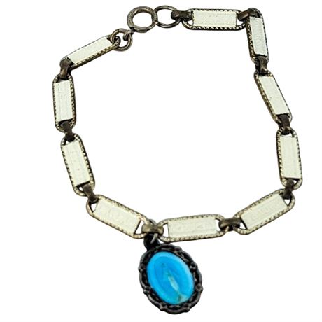 Vintage Virgin Mary Religious Charm Bracelet