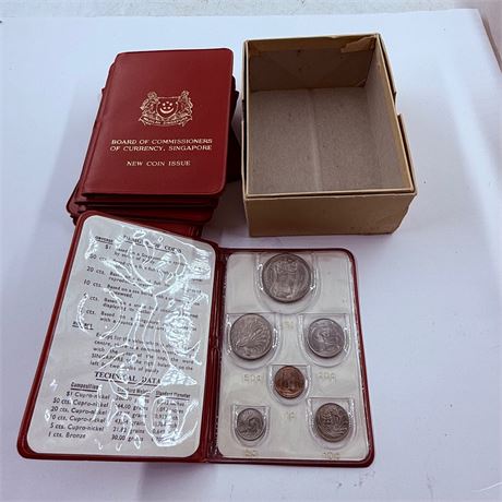 9x 1967 Singapore Mint Sets