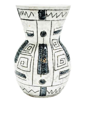 MCM Fratelli Fanciullacci Pottery Vase - Black and White Tones