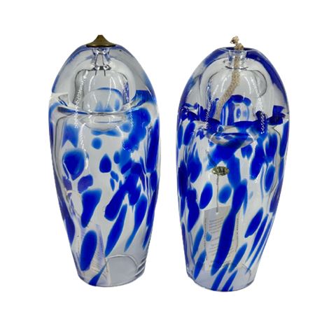 Adam Jablonski Polish Art Glass Oil Lamps