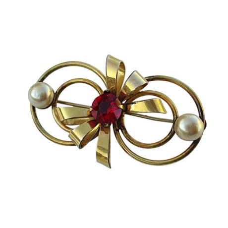 Vintage AMCO Gold Filled Ribbon Brooch pin