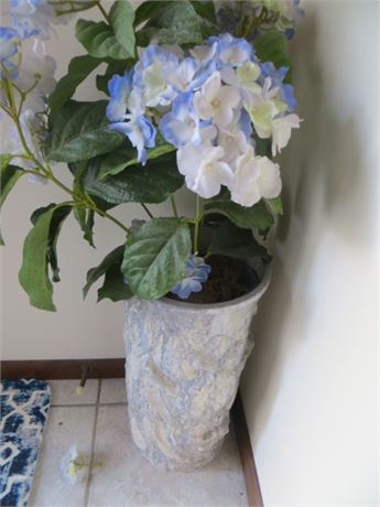 Large Ceramic Vase w/Raised Decor