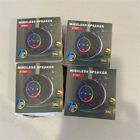 Lot of 4 NIB IPX4 Wireless Speakers