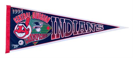 30” Wool Felt Cleveland Indians 1995 Central Div Champs Baseball Pennant