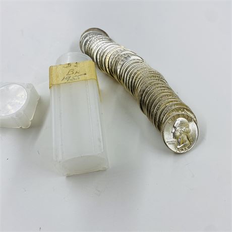1955-P GEM BU $10 Roll Silver Quarters
