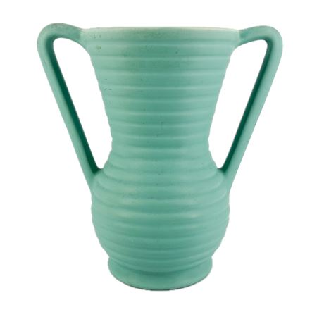 Vintage Coors Pottery Mint Green Matt Ribbed Vase