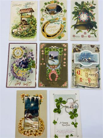 Antique New Years Postcard Lot