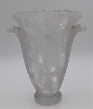 Vintage etched clear Heisey glass vase