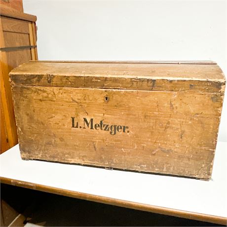 Antique Wooden Travel Chest