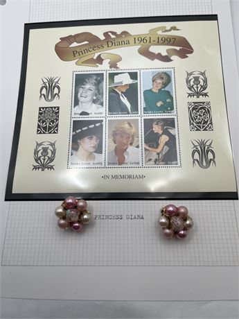 Princess Diana 1961 to 1997 memorandum stamps and clipper ring lot