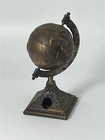 World Globe, 4 inch copper/metal, vintage pencil sharpener
