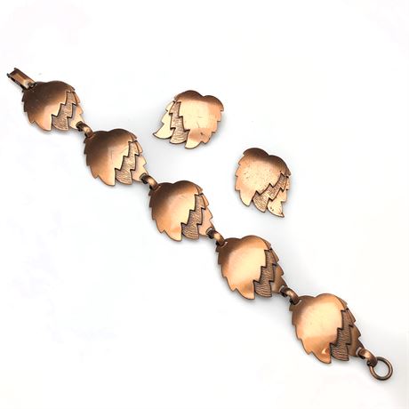 Vintage Copper Necklace & Earring Set