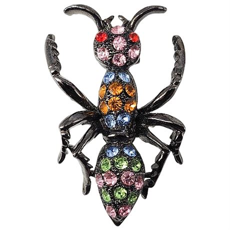 Vintage Rhinestone Insect Brooch