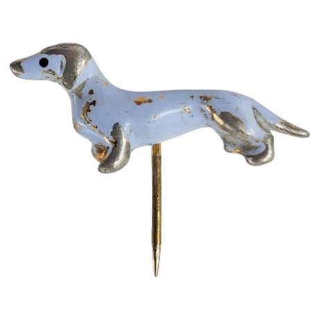 Vintage Enameled Miniature Dachshund Lapel Pin