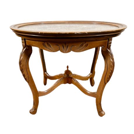 Vintage Carved Walnut Parlor Table