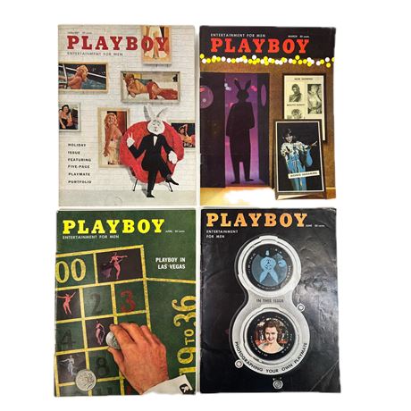 Lot of Vintage 1958 Playboy Magazines
