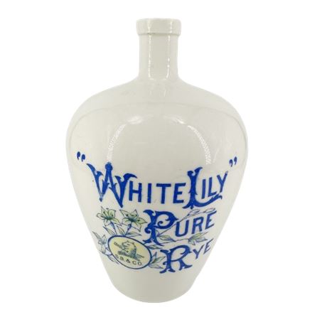 S.B. & Co White Lily Pure Rye Whiskey Jug