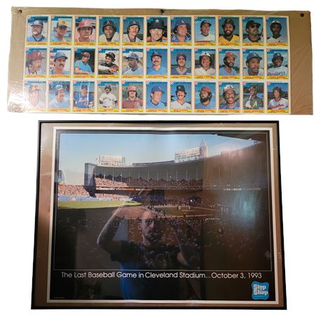 Uncut Topps 1st Annual Collector's Edition Baseball Card Sheet / Cleveland Print