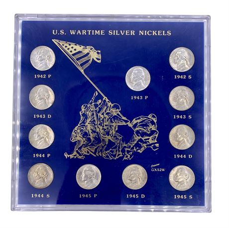 Complete Uncirculated 11 Silver Nickel 1940s Wartime Coin Set