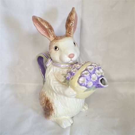 Longaberger Porcelain Bunny Rabbit Tea Pot