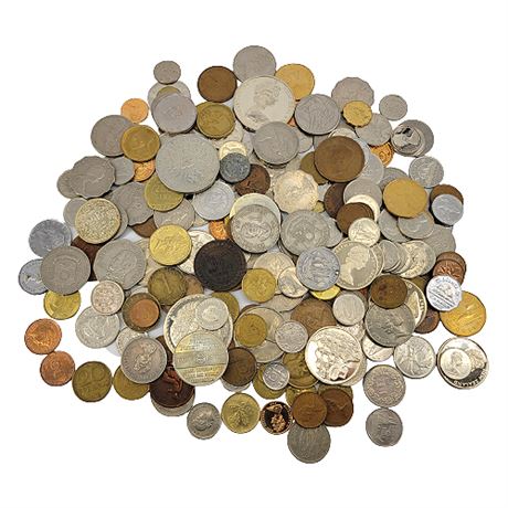 Large Lot Unsorted Foreign Coins