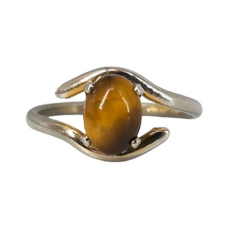 Signed Sterling Silver Tiger's Eye Ring