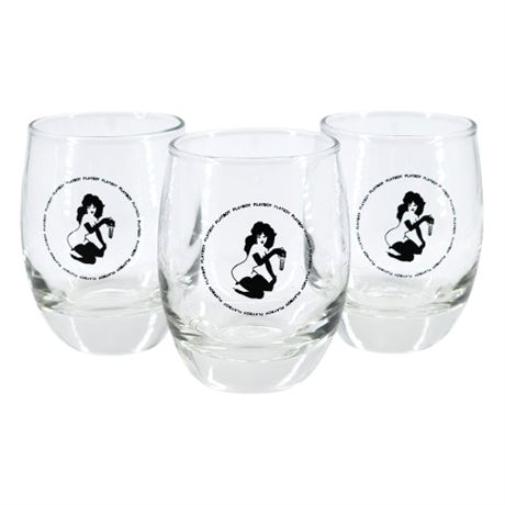 Three Vintage Playboy Club Rocks Glasses