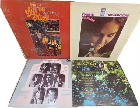 Lot of 4 VTG Records--Three Dog Night & The Association