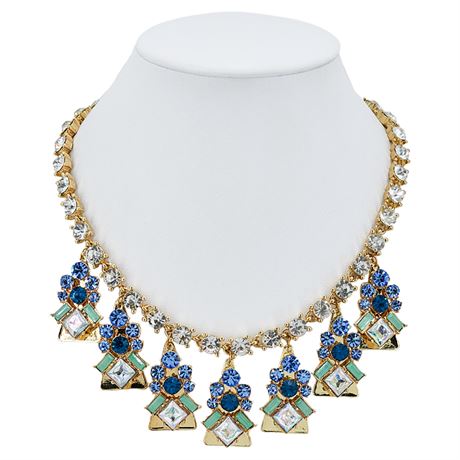 New OLIVIA WELLES "Sierra Triangle" Rhinestone Statement Necklace