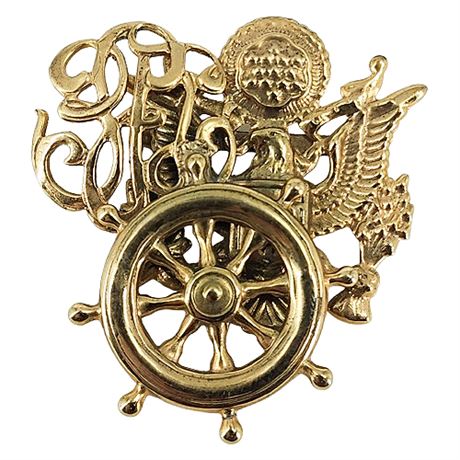 Vintage Nautical/American Military Themed Brooch