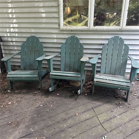 Lot of Wooden Adirondack Chairs