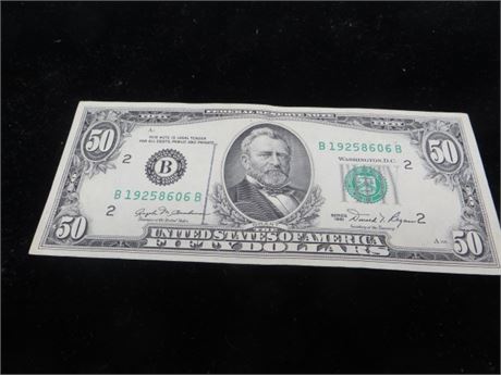 1981 $50 Federal Reserve Note # B 19258606 BB