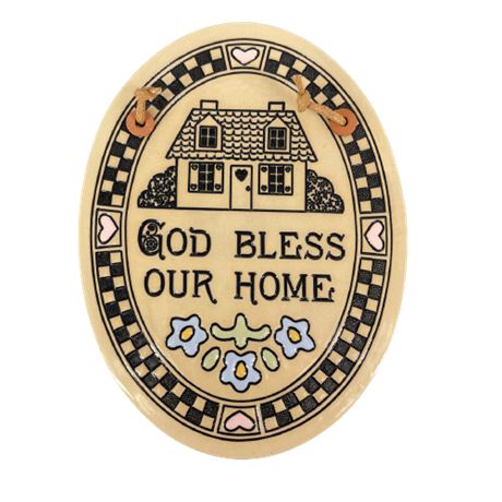 Trinity Pottery "God Bless Our Home" Wall Hanger