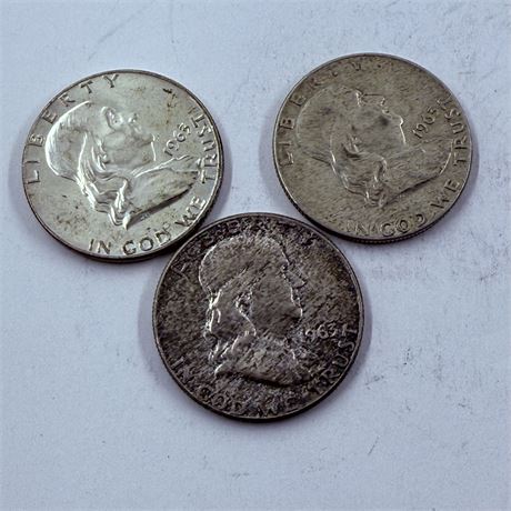 3 Franklin Half Dollars