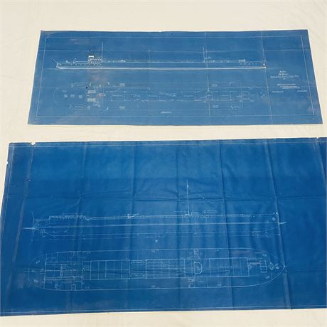 1929 + 1938 Original Ship Blueprints From Great Lakes Nautical Museum Archives