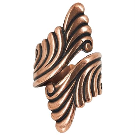 Vintage Copper Wrap Ring, Sz 5