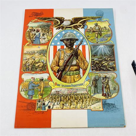 RARE WW1 ‘Our Colored Fighters’ Litho Poster 16x20