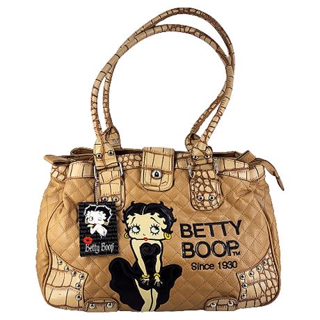 Betty Boop Quilted Vegan Leather Handbag