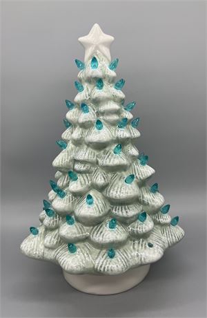 Nostalgic Porcelain Christmas Tree Blue Lights