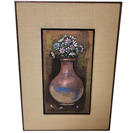 Signed Vase Still Life Framed Painting