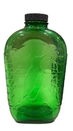 Art Deco Owens Emerald Green Glass Penguin Refrigerator Bottle