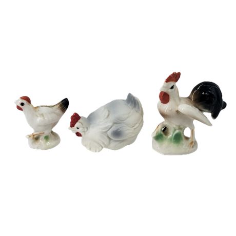 S.S. Bone China Ceramic Rooster Lot