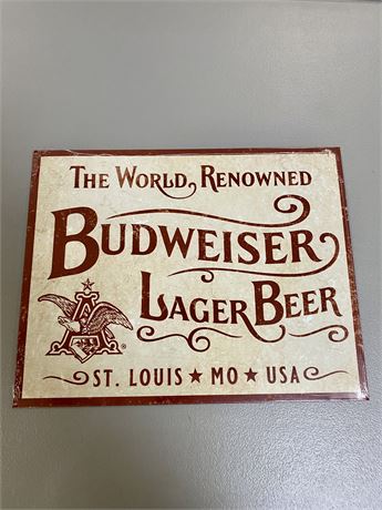 12.5” x 16” Budweiser Metal Sign