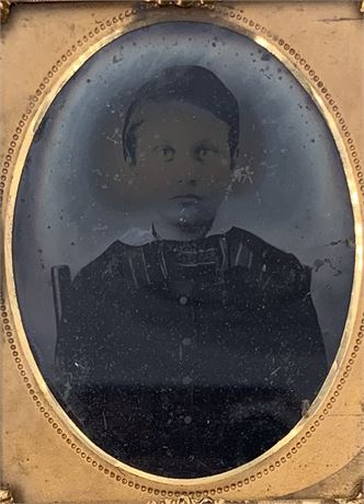 1860s era Young Boy Ambrotype Partially Cased Photograph