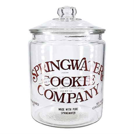 Large Springwater Cookie Company Glass Counter Display Jar