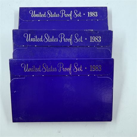 3x 1983 US Mint Proof Sets